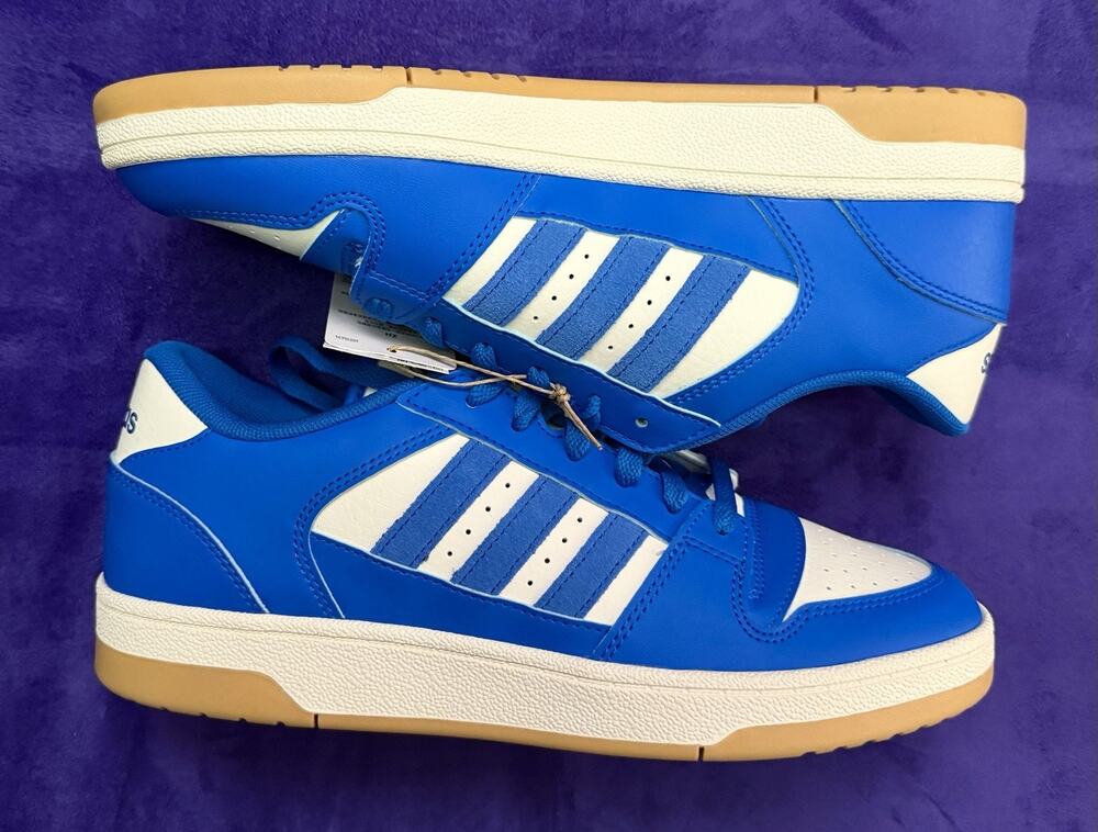 Adidas Men’s Size 9 Break Start Shoes Blue, And White With Gum Soles BNIB